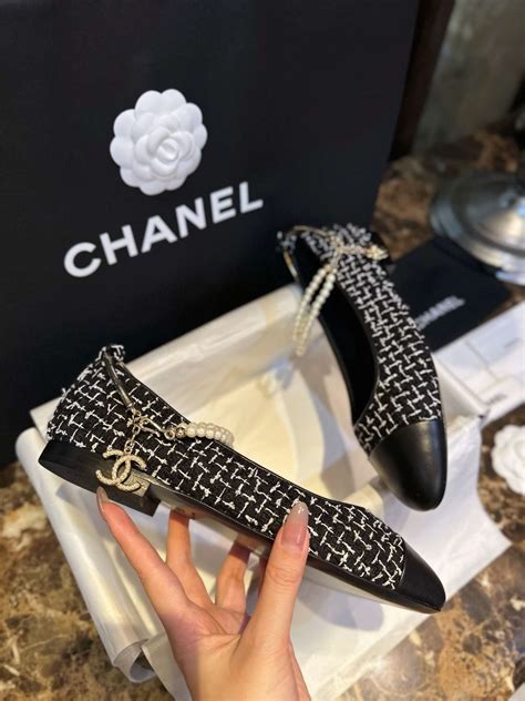 black chain chanel heels|Chanel ballet flats slingback.